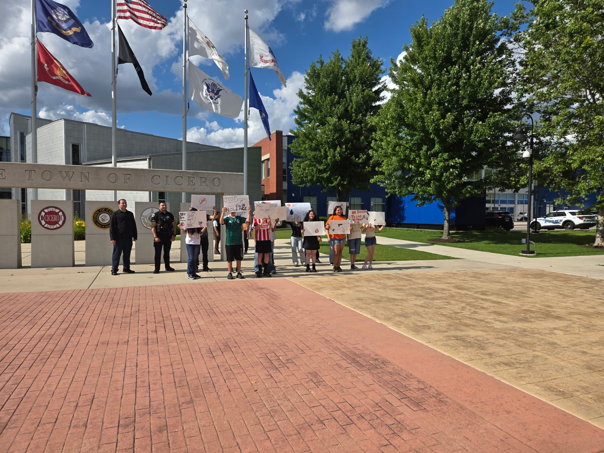 Cicero youth participating in a peace march